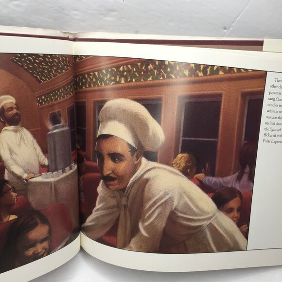 Vintage 85 The Polar Express Hardcover Book Chris Van Allsburg Christmas Classic - Picture 4 of 9